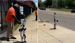 Viral: Robot humanoide camina y saluda en plena calle de Detroit