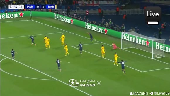 Gol de Dembélé para el 1-1 de PSG vs Barcelona. (Video: ESPN)