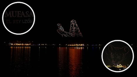 Cielo de Madrid se ilumina con un show de drones de ‘Mufasa: El Rey León’