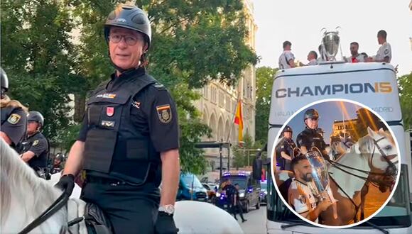 El emotivo encuentro de Dani Carvajal y su padre policía tras ganar la Champions League con el Real Madrid