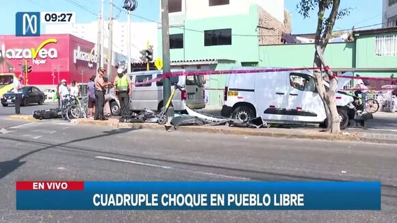Pueblo Libre: cuádruple choque deja un muerto y cuatro heridos