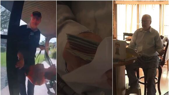 Repartidor de 89 años recibió exorbitante propina y reacción es viral en redes sociales. (Twitter)