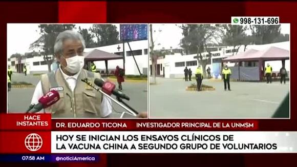 Inician ensayos clínicos de la vacuna china con el segundo grupo de voluntarios en la UNMSM