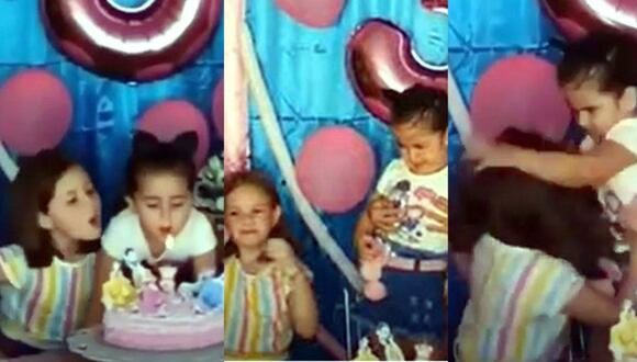 Hermanitas se hacen virales por épica pelea en plena fiesta de cumpleaños