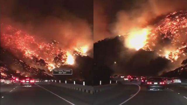 Incendio en California: Las terroríficas imágenes de una autopista rodeada por las llamas