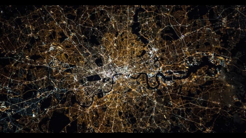 Londres de noche (Foto: NASA)