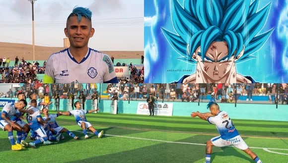 José Herrera, el jugador que imitó un gol imitando un Kamehameha. (Fotos: Renato Lachira y Internet)