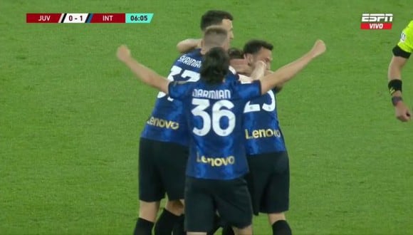 Golazo de Barella para el 1-0 del Juventus vs. Inter de Milán en la final de la Copa Italia. (Foto: ESPN)