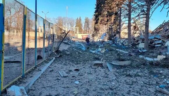 En escombros quedó el estadio del Desna FC de la Primera de Ucrania. (Foto: Desna FC)