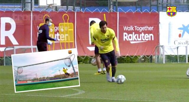 Lionel Messi demuestra que su puntería no se vio afectada por la cuarentena