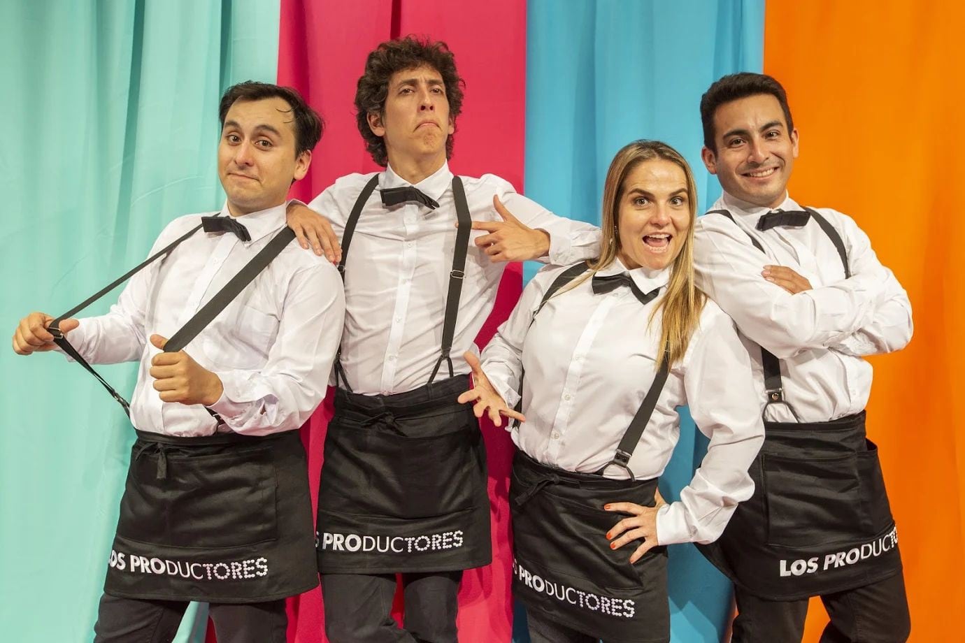 Mateo Garrido Lecca, Gachi, Guillermo Castañeda y Carlos Palma en 'Se busca comediante'