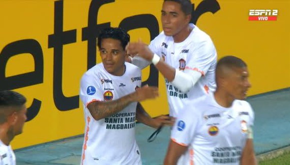 Cristian Techera anotó el 2-1 parcial de Ayacucho FC vs. Sao Paulo. (Foto: Captura ESPN)