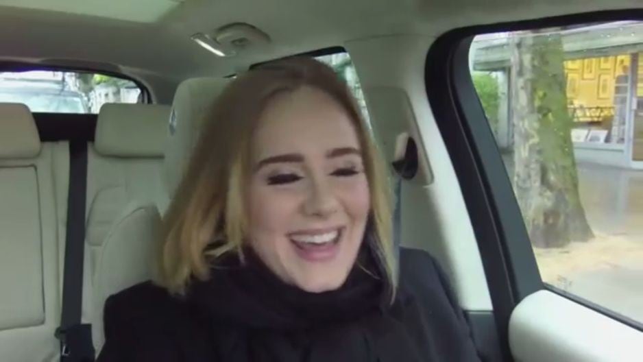 Adele enamoró a miles con su participación en Carpool Karake de James Corden. (Captura)