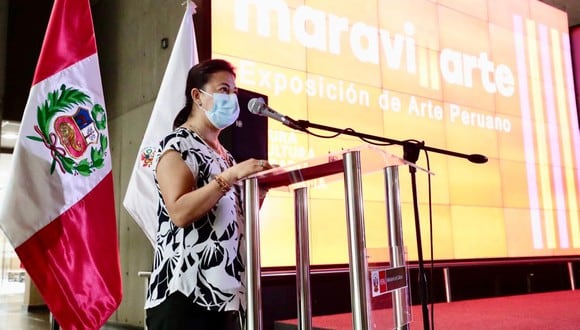 La ministra de Cultura, Gisela Ortiz, declaró a la prensa desde Jesús María.