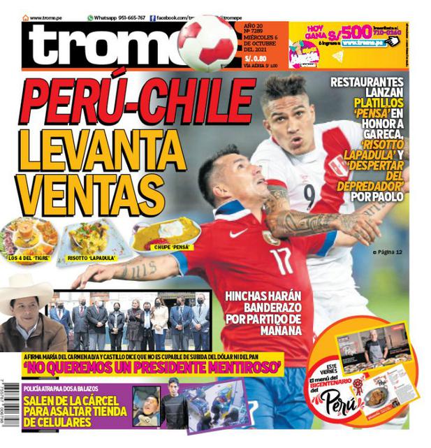 PORTADA TROME | ‘PERÚ - CHILE LEVANTA VENTAS’
