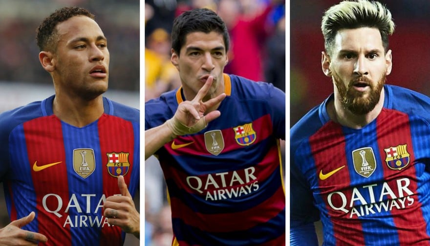 Neymar, Luis Suárez y Lionel Messi