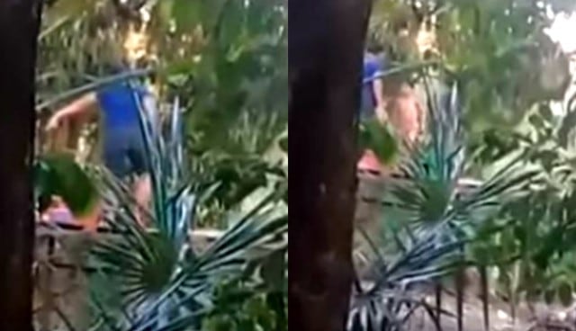 Mujer fugó de su casa luego de difundirse video donde se le ve masacrando a su hijito. Foto: Captura de ATV Noticias