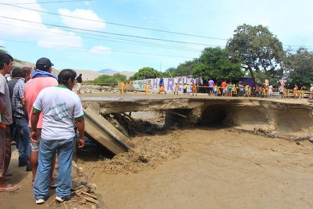 Puente Sechín quedó destruído. (Foto: Municipalidad de Casma)
