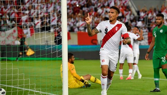 El 3 de junio del 2018, en partido amistoso previo al Mundial de Rusia, la Selección Peruana derrotó 3-0 a la Selección de Arabia Saudita con goles de Paolo Guerrero (2) y André Carrillo. (Foto EFE)