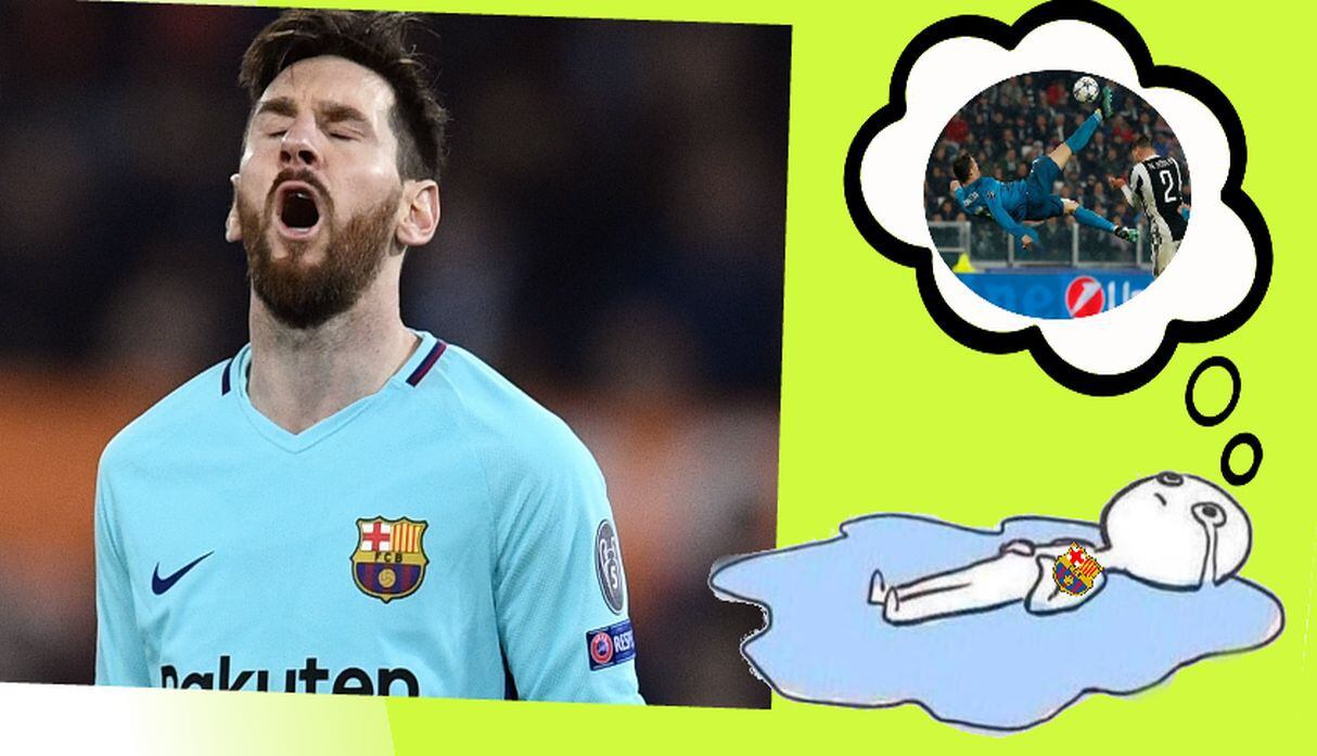 El argentino Lionel Messi no pudo hacer nada para evitar la estrepitosa caída del Barcelona contra Roma.