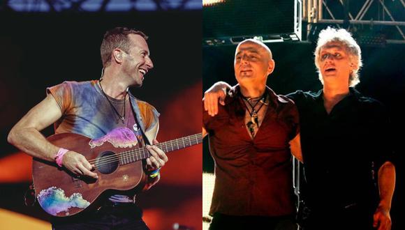 Coldplay tocó con Charly Alberti y Zeta Bosio. (Foto: @coldplay/@sodastereo).