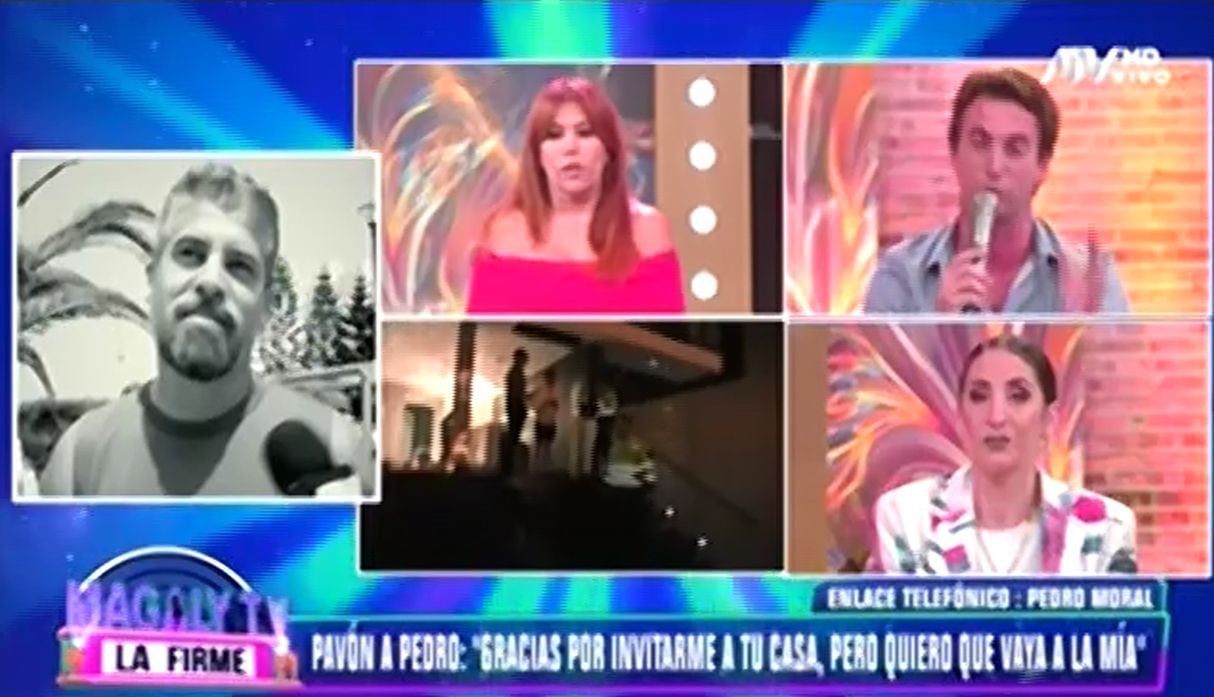 Antonio Pavón y Pedro Moral, novio de Sheyla Rojas, se enfrentaron en programa de Magaly Medina. (Capturas: Magaly Tv. La firme)
