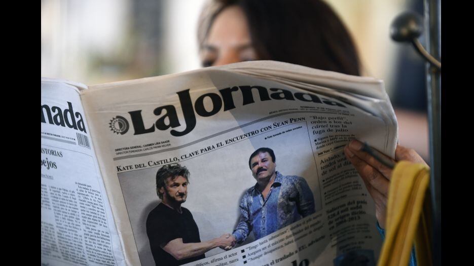 ‘El Chapo’ Guzmán fue entrevistado por Sean Penn y Kate del Castillo. (AFP)