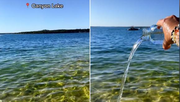 El tiktoker mostró en su canal las aguas azules que son sumamente cristalinas en Canyon Lake, Texas. (Foto: @txvacation)