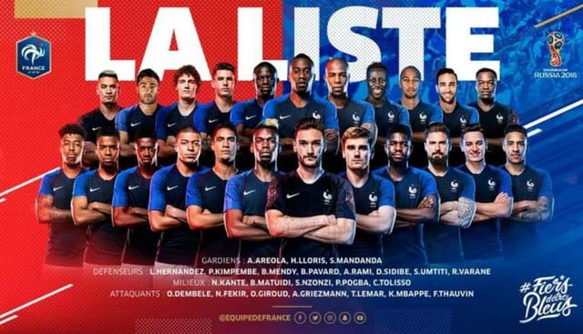 Francia: lista de 23 convocados.