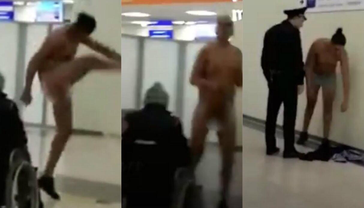 Mexicano es furor en redes tras desnudarse y bailar 'cancán' en aeropuerto de Rusia