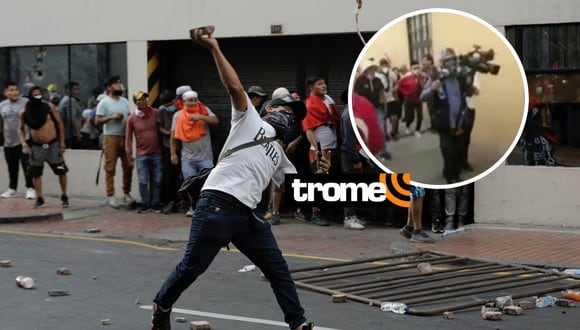 Manifestantes agredieron a periodistas de América TV. (Foto: América TV/TROME).