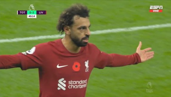 Mohamed Salah concretó su doblete para el 2-0 de Liverpool sobre Tottenham. (Foto: Captura)