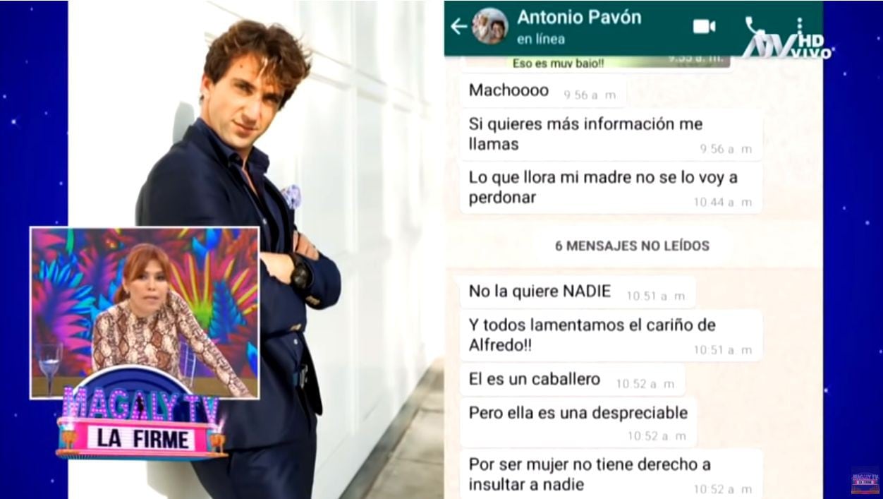 Magaly Medina reveló polémicos chats de WhatsApp con insultos de Antonio Pavón