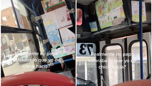 Un hombre pegó los dibujos de su hijo en su carro y se hizo viral. (Foto: @fake.puntito / TikTok)