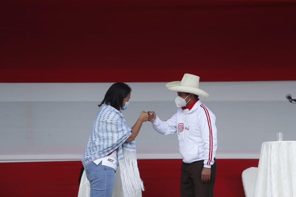 Este sábado 1 de mayo se llevó a cabo el debate presidencial entre los candidatos Keiko Fujimori (Fuerza Popular) y Pedro Castillo (Perú Libre) en la ciudad de Chota, región Cajamarca, de cara a la segunda vuelta de las Elecciones Generales de Perú de 2021, que se realizará el 6 de junio. (Foto: Hugo Pérez / @photo.gec)