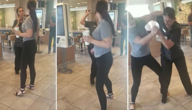 Clienta y trabajadora de McDonald's se agarraron a golpes. (Capturas: YouTube)