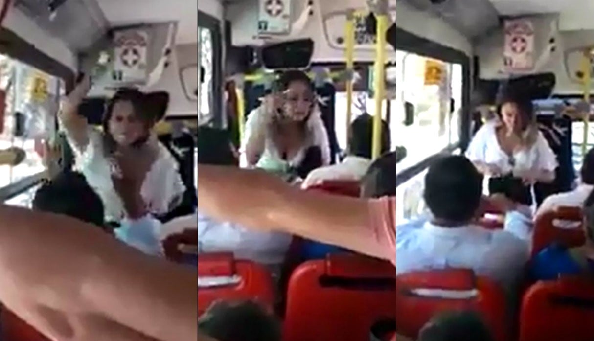Mujer y golpea a insulta a pasajeros que le reclamaron por sentarse en el asiento reservado