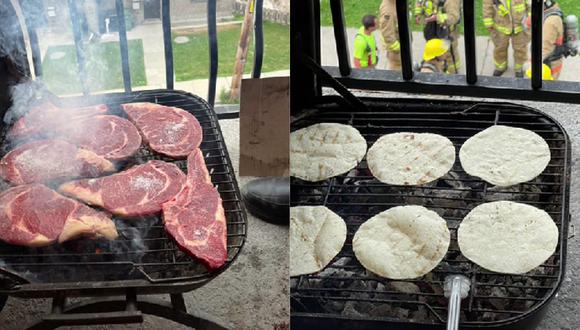 En TikTok se volvió viral un video en el que se cuenta que un mexicano hizo una carne asada en su casa en Canadá, pero sus vecinos pensaron otra cosa y hasta llamaron a los bomberos. (TikTok: @esmirna.quiroz)