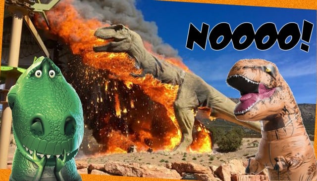 YouTube viral: Este Tiranosaurio Rex animatrónico en llamas será lo más alucinante que verás hoy | EE.UU.