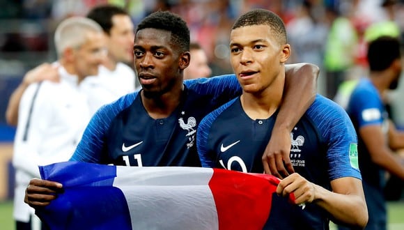 Dembélé y Mbappé fueron campeones del mundo con Francia en Rusia 2018. (Foto: Getty)