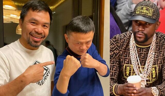 El campeón mundial Manny Pacquiao se reunió con  el multimillonario chino Jack Ma. (Twitter Manny Pacquiao/ Floyd Mayweather)