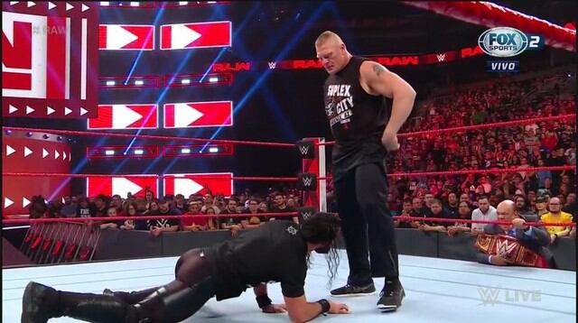 Rollins terminó mal por paliza de Lesnar. (WWE)